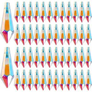 50pcs 38mm Suncatcher Crystal Icicle Prisms Pendant, Icicle Chandelier Crystals